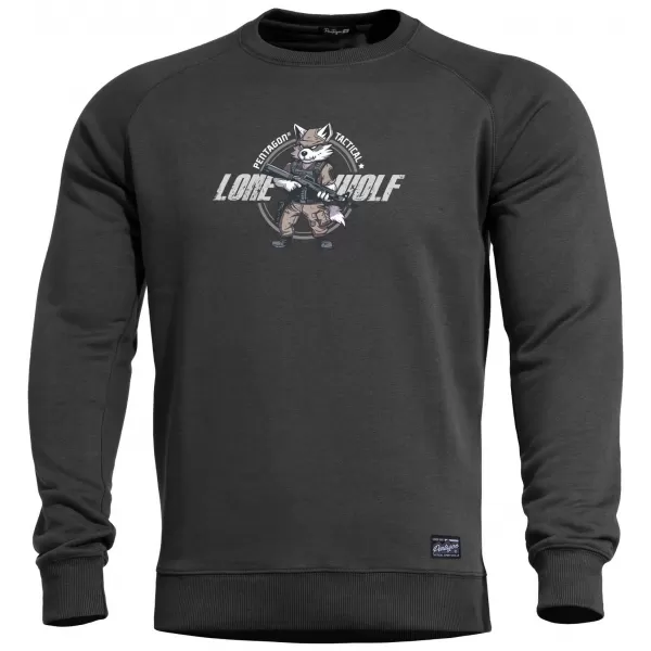  Muški sweatshirt PENTAGON HAWK SWEATER LONE WOLF K09019-LO CRNA 