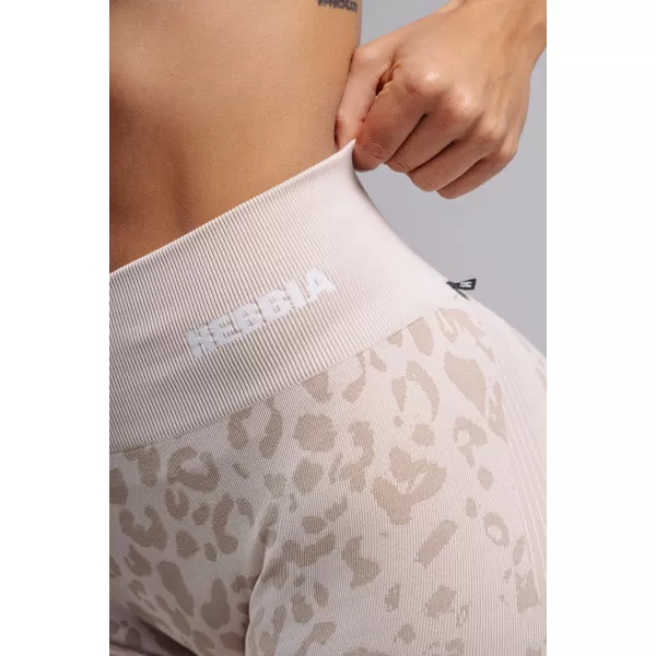  Kompresijske push-up kratke hlače s leopard printom NEBBIA PRIMAL 856 KREM LEOPARD 