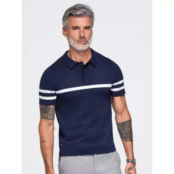  Muška polo majica OMBRE OM-POSS-0177 TAMNOPLAVA 