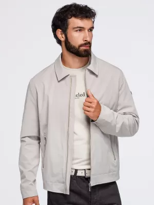 Muška prijelazna jakna OMBRE OM-JANP-0224 SIVO-BEŽ