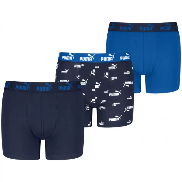  Dječje bokserice PUMA ELEMENTS BOYS LOGO PRINT BOXERS 3P 93896805 PLAVA KOMBINACIJA 