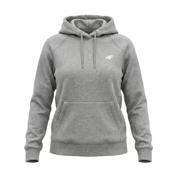  Ženski sweatshirt 4F WMM00TSWSF2536 HLADNI SVIJETLO SIVI MELANGE 