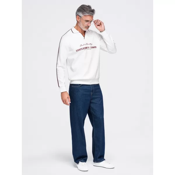 Muški sweatshirt OMBRE OM-SSNZ-0268 PRLJAVO BIJELA 