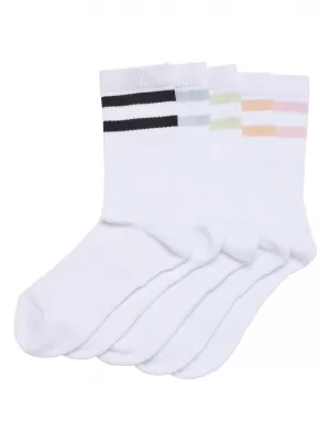 Čarape URBAN CLASSICS TB6801-22225 BIJELA/CRNA/BIJELA LEDENO PLAVA/BIJELA SVIJETLA MENTA/BIJELA MEKANA MARELICA/BIJELA RUMENA RU