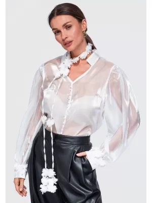 Ženska bluza OMBRE OW-TS-E0086 BIJELA