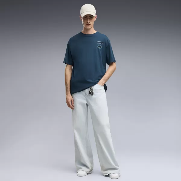  Muška majica kratkih rukava PUMA GRAPHICS RELAXED STACKED TEE 69436836 PONOĆNI BENZIN 