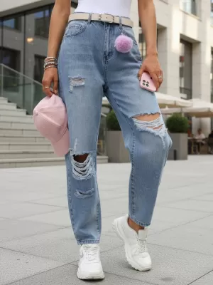 Ženske hlače DSTREET UY2984 PLAVA