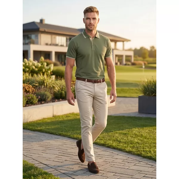  Muška majica s kragnom MALFINI FOCUS 232 KAKI 