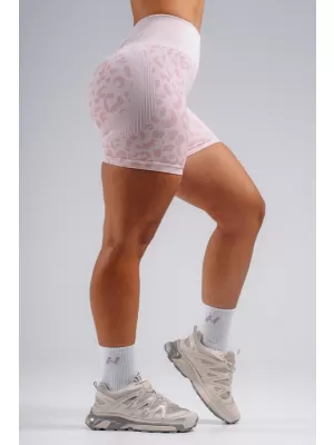 Kompresijske push-up kratke hlače s leopard printom NEBBIA PRIMAL 856 RUŽIČASTI LEOPARD