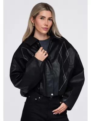 Ženska jakna OMBRE OW-JT-E0004 CRNA