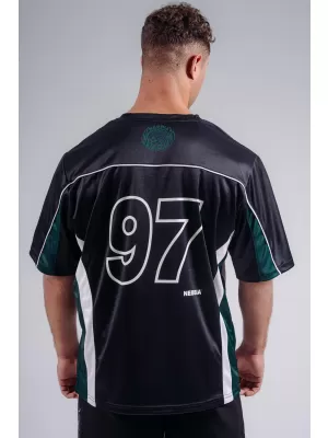 Predimenzionirana majica kratkih rukava od jerseya 97 NEBBIA PRIMAL 885 CRNA