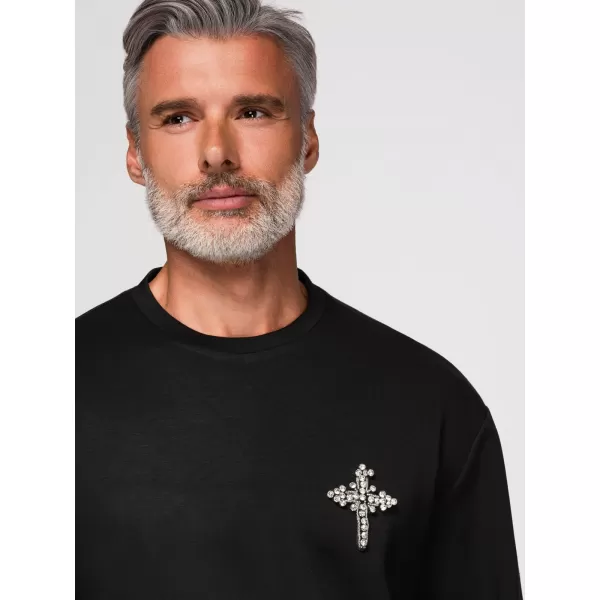  Muški sweatshirt OMBRE OM-SSNZ-0271 CRNA 