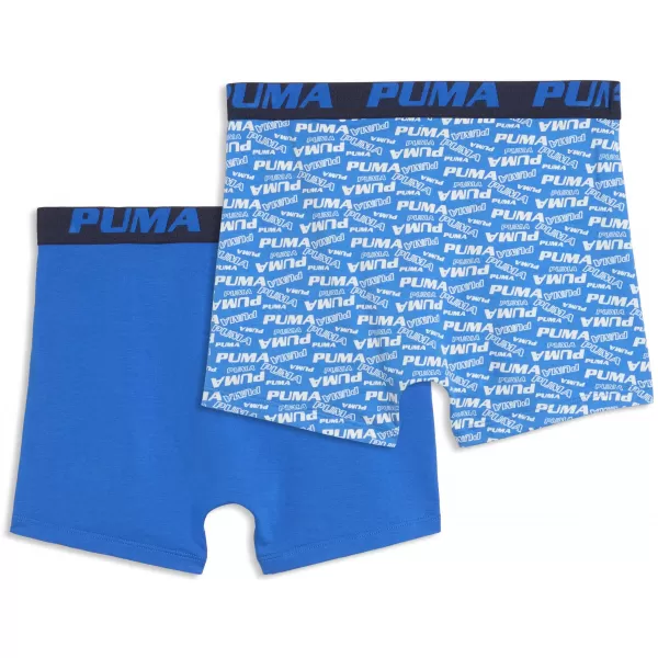  Dječje bokserice PUMA BOYS SCATTERED LOGO PRINT BOXERS 2P 94780302 PLAVA/MORNARSKA 