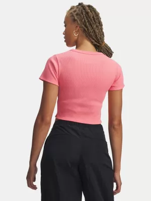 Ženska majica kratkih rukava UNDER ARMOUR RIVAL RIB BABY TEE 6000264-600 RUŽIČASTA