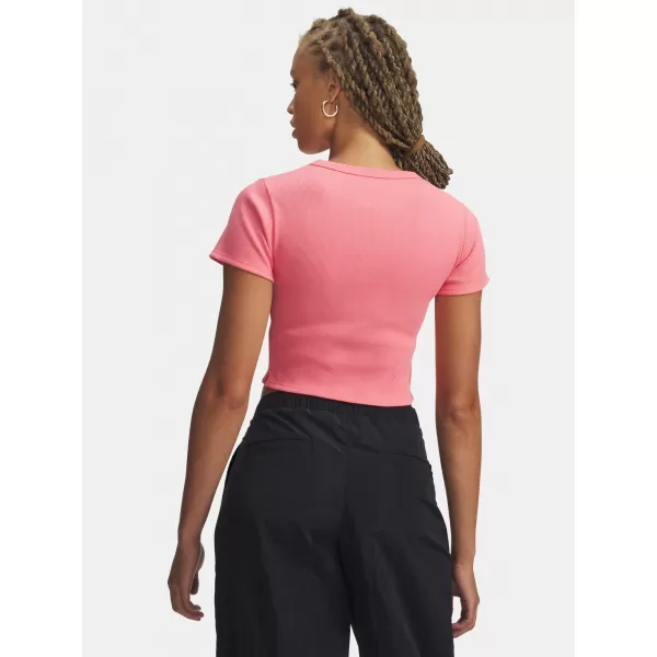  Ženska majica kratkih rukava UNDER ARMOUR RIVAL RIB BABY TEE 6000264-600 RUŽIČASTA 