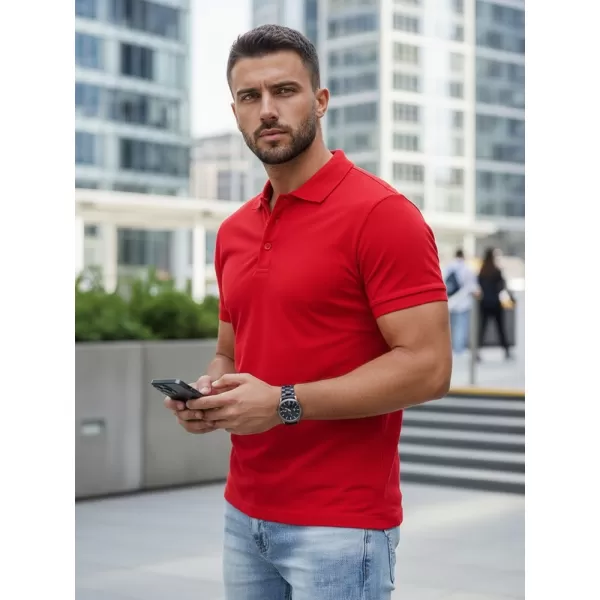  Muška majica s kragnom DSTREET PX0515 CRVENA 