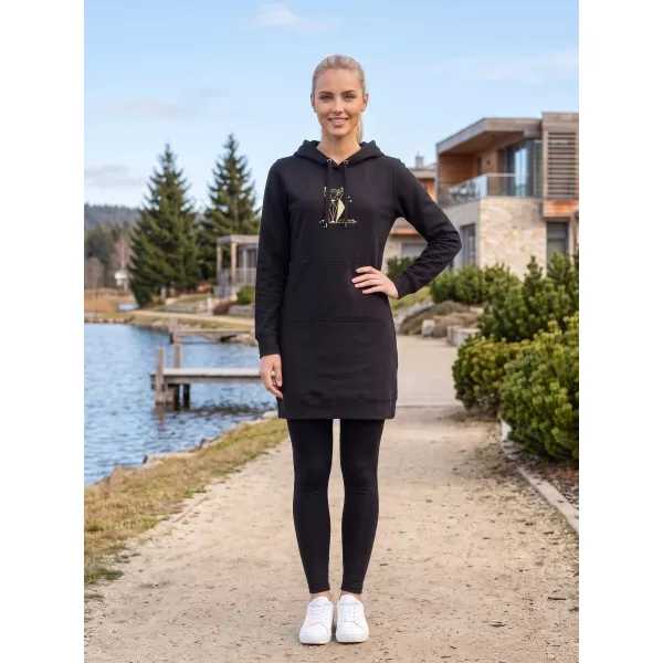  Ženska produžena majica ALTISPORT ALW091419 CRNO I ZLATNO 