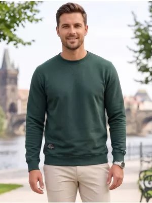 Muški sweatshirt ALTISPORT NP/ALMST43001 TAMNOZELENE BOJE