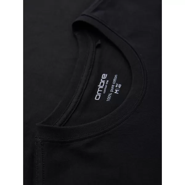  Muška majica kratkih rukava OMBRE OM-LSBL-0142 CRNA 
