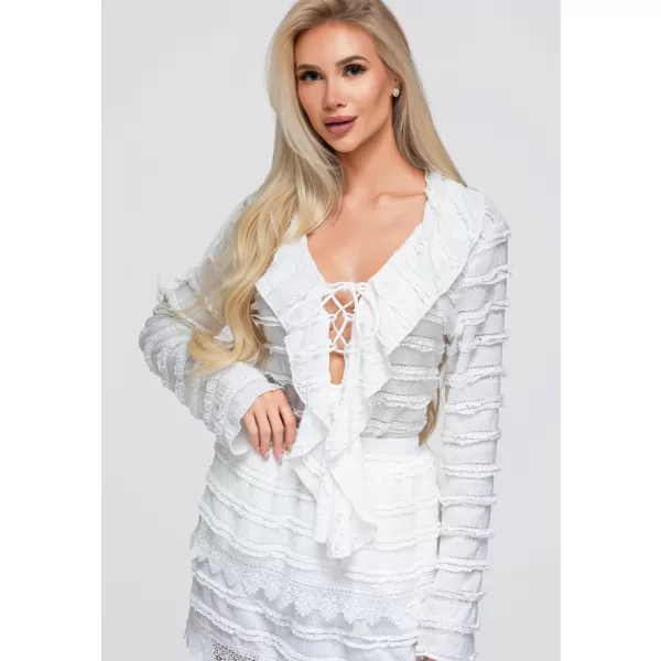  Ženska bluza OMBRE OW-TS-E0067 BIJELA 
