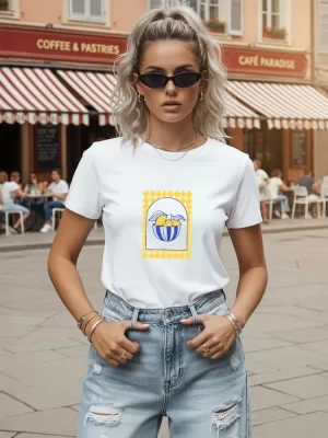 Ženska majica kratkih rukava DSTREET NX8044RY-WH BIJELA