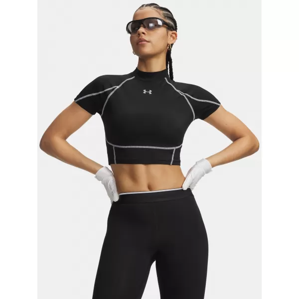  Ženska majica kratkih rukava UNDER ARMOUR HEATGEAR ELITE CROP MCK SS 6014710-008 CRNA 