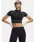 Ženska majica kratkih rukava UNDER ARMOUR HEATGEAR ELITE CROP MCK SS 6014710-008 CRNA