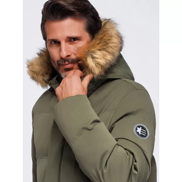  Muška parka OMBRE OM-JALJ-0310 TAMNOMASLINASTO 