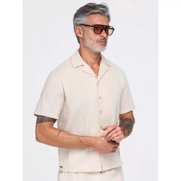  Muška košulja OMBRE OM-SHSS-0221 KREMA 