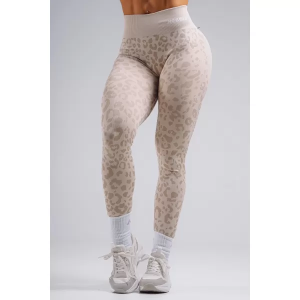  Kompresijske push-up tajice s leopard printom NEBBIA PRIMAL 849 KREM LEOPARD 