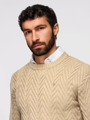 Muški pulover OMBRE OM-SWSW-0190 PIJESAK