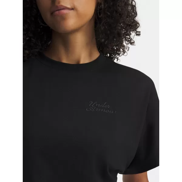  Ženska majica kratkih rukava UNDER ARMOUR CROPPED SCRIPT SS TEE 6009677-008 CRNA 