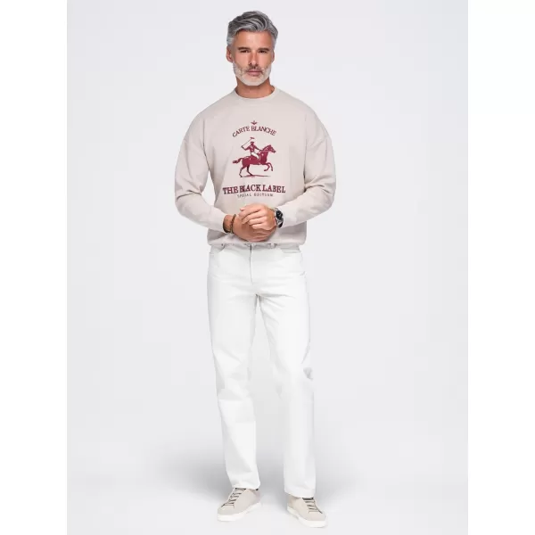  Muški sweatshirt OMBRE OM-SSNZ-0267 BEŽ 