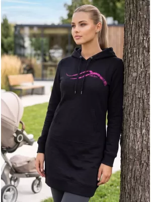Ženska produžena majica ALTISPORT ALW001419 CRNO RUŽIČASTA