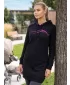 Ženska produžena majica ALTISPORT ALW001419 CRNO RUŽIČASTA