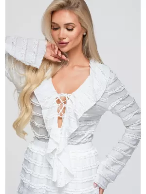 Ženska bluza OMBRE OW-TS-E0067 BIJELA