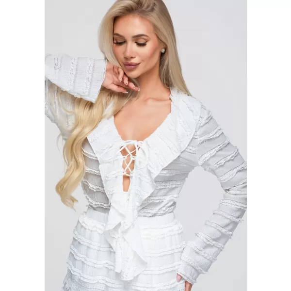  Ženska bluza OMBRE OW-TS-E0067 BIJELA 