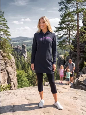 Ženska produžena majica ALTISPORT ALW001419 TAMNOPLAVA