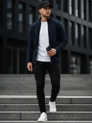 Muški sweatshirt DSTREET BX4775 TAMNOPLAVA