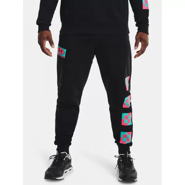  Muške trenirke UNDER ARMOUR UA RIVAL FLEECE GEO JOGGER 1366437-001 CRNA 