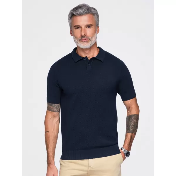  Muška polo majica OMBRE OM-POSS-0178 TAMNOPLAVA 