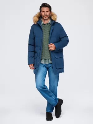 Muška parka OMBRE OM-JALJ-0310 TAMNOPLAVA