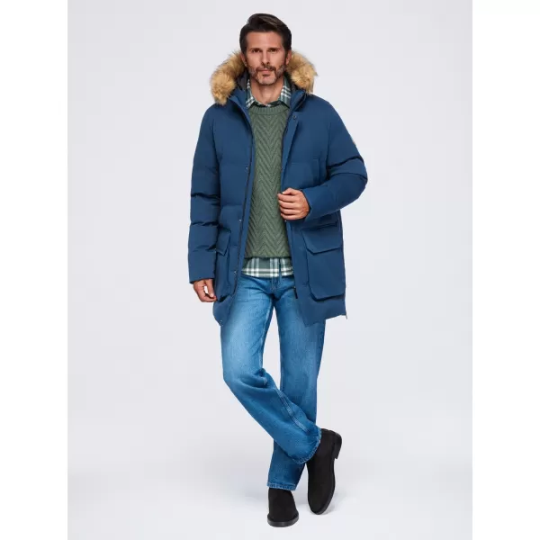  Muška parka OMBRE OM-JALJ-0310 TAMNOPLAVA 
