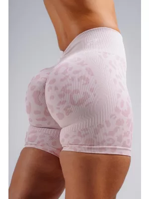 Kompresijske push-up kratke hlače s leopard printom NEBBIA PRIMAL 856 RUŽIČASTI LEOPARD