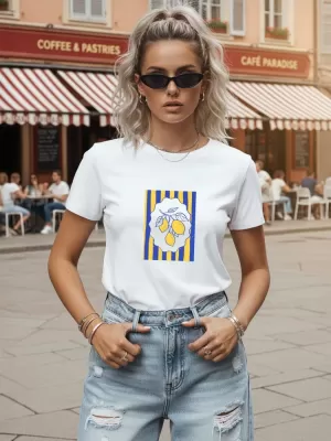 Ženska majica kratkih rukava DSTREET NX8043RY-WH BIJELA