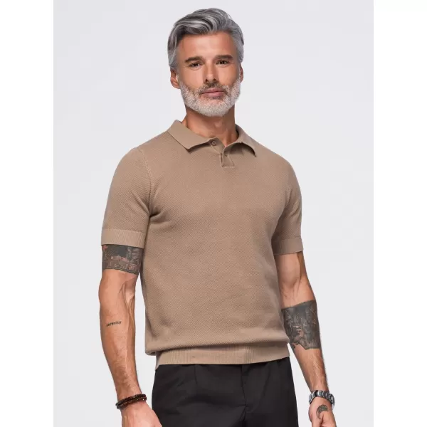  Muška polo majica OMBRE OM-POSS-0178 SVIJETLOSMEĐA 