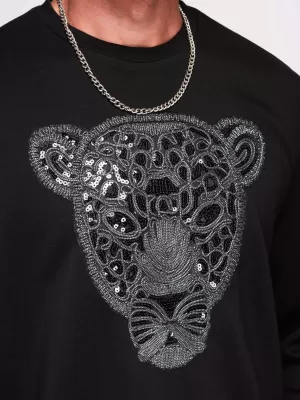 Muški sweatshirt OMBRE OM-SSNZ-0273 CRNA
