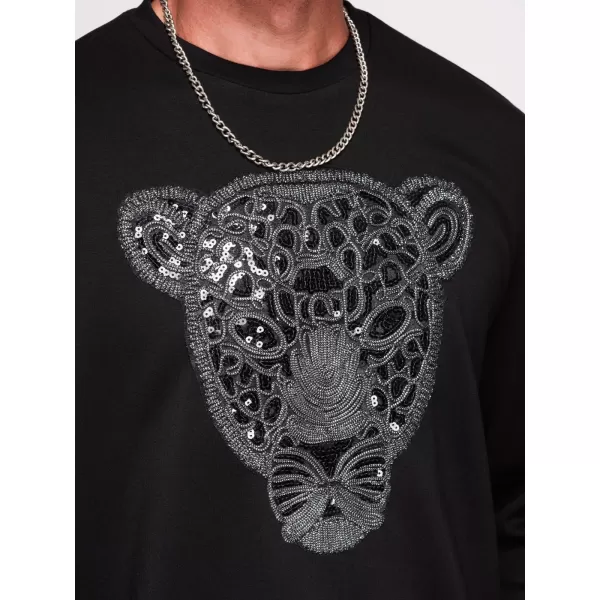  Muški sweatshirt OMBRE OM-SSNZ-0273 CRNA 