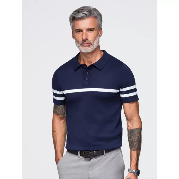  Muška polo majica OMBRE OM-POSS-0177 TAMNOPLAVA 