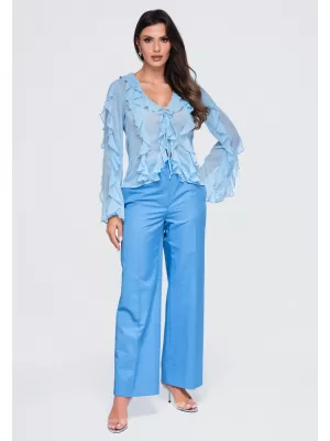 Ženska bluza OMBRE OW-TS-E0078 PLAVA